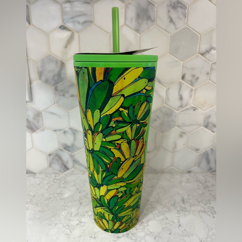 Starbucks + FARM Rio Colorful Green Floral Tumbler - Venti 24 oz - Picture 4 of 8